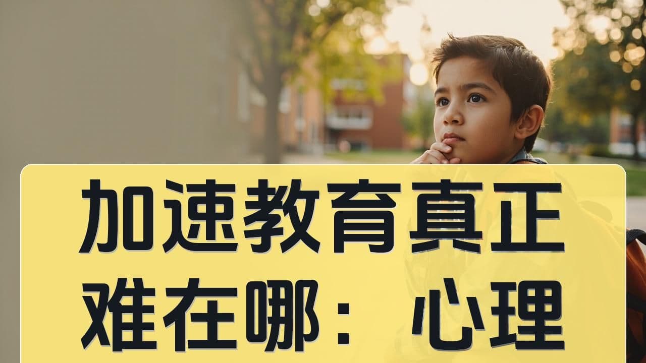 加速教育真正难在哪：心理成熟度为什么常被低估